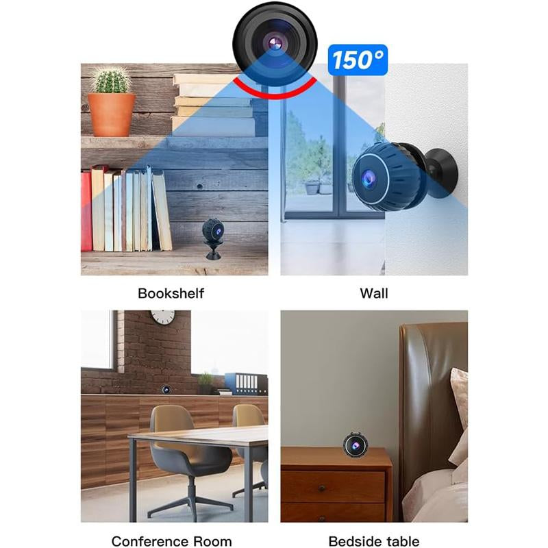 Mini Wifi Magnetic Security Camera, 960P HD Video Recording Camera, Night Vision Wireless Security Cameras, Office & Car Monitoring, Wifi Indoor Camera, Wireless Surveillance Camera