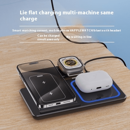 3 In 1 LED Fast Wireless Charger Stand Foldable Charging Station